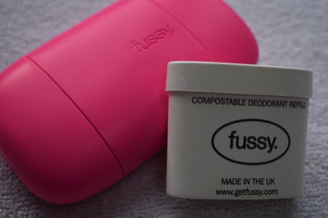 Pink fussy deodorant case with fussy refill
